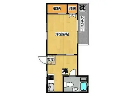 扇谷ビル(1K/2階)の間取り写真