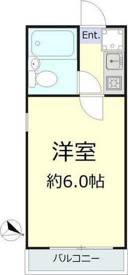 シャンテ町屋(1K/2階)の間取り写真
