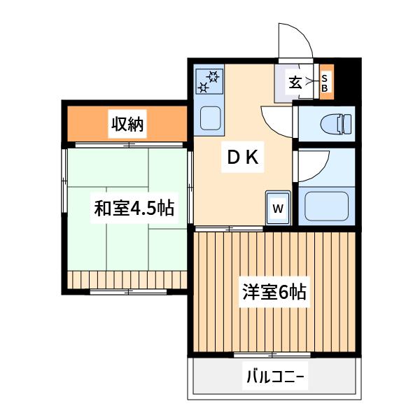 小宮コーポ(2DK/2階)の間取り写真