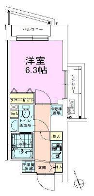 駒込レジデンス壱番館(1K/11階)の間取り写真