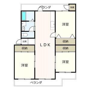 スプレッドランドA棟(3LDK/1階)の間取り写真