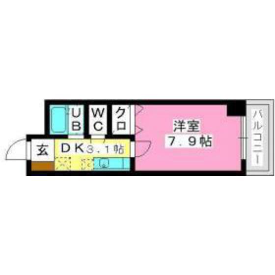 リブエール花畑(1K/2階)の間取り写真