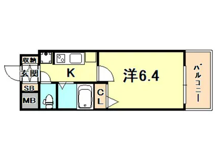 エステムプラザ神戸水木通グランクロス(1K/7階)の間取り写真