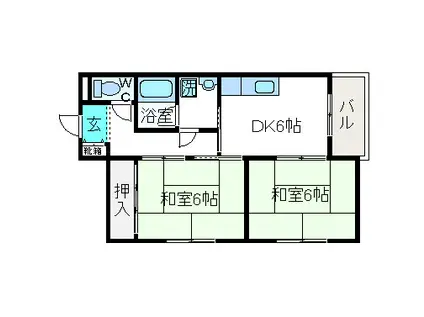 深沢ハイツ(2DK/3階)の間取り写真