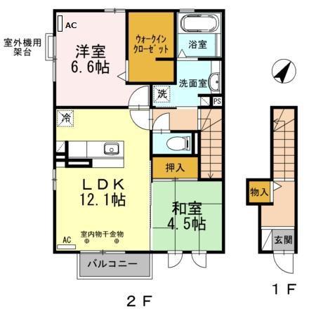グラン シエル(2LDK/2階)の間取り写真