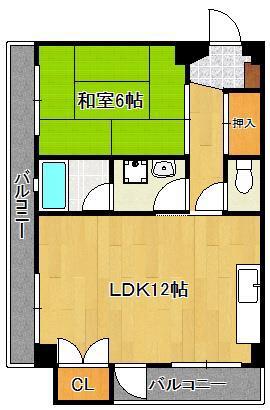 安永第一ビル(1LDK/6階)の間取り写真