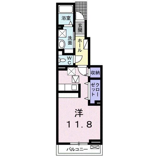 サンリットアベニューI(ワンルーム/1階)の間取り写真