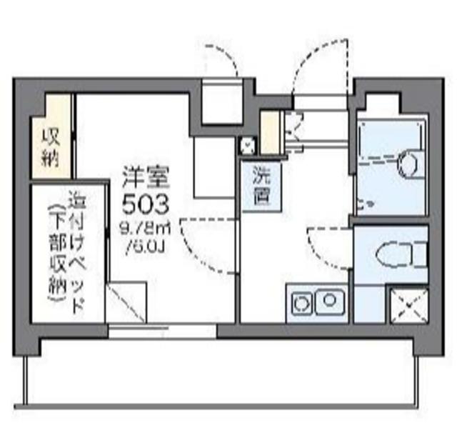 レオパレス宇田川町マンション(1K/5階)の間取り写真