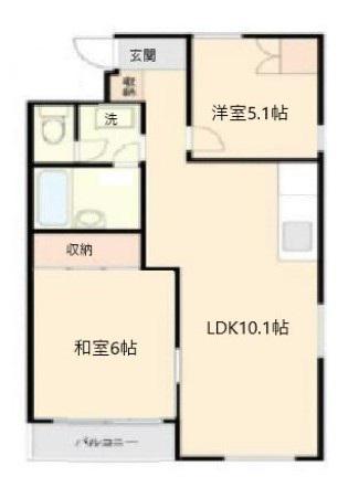 新子安ダイヤモンドマンション(2LDK/2階)の間取り写真
