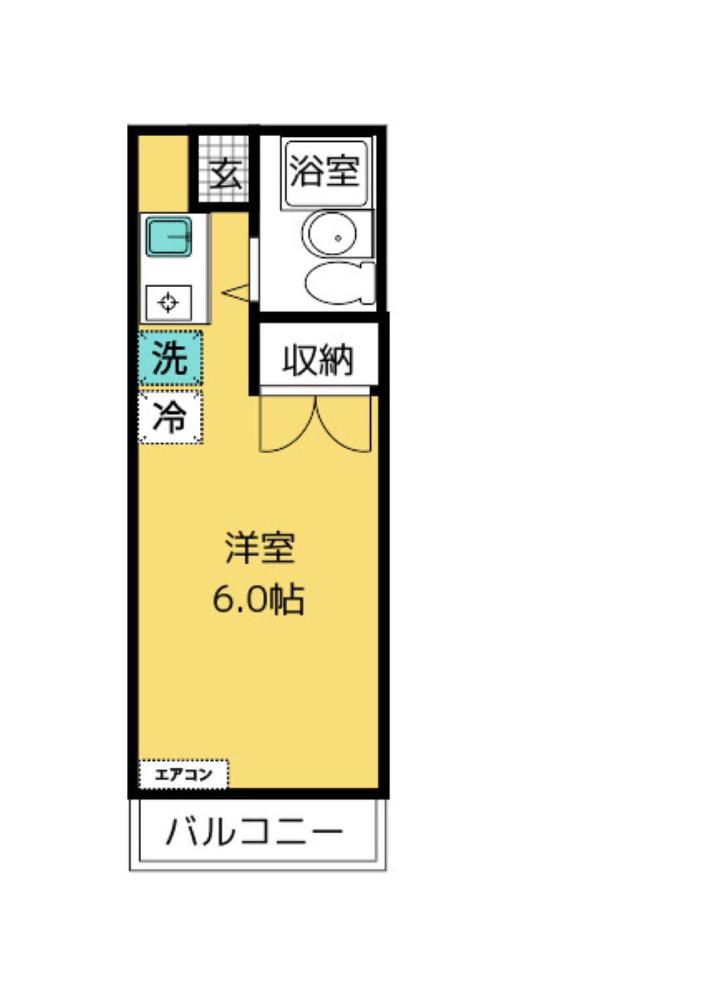 フローリッシュ坪井(1K/1階)の間取り写真