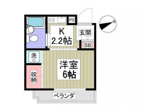 シンコーハイム小金井(1K/3階)の間取り写真