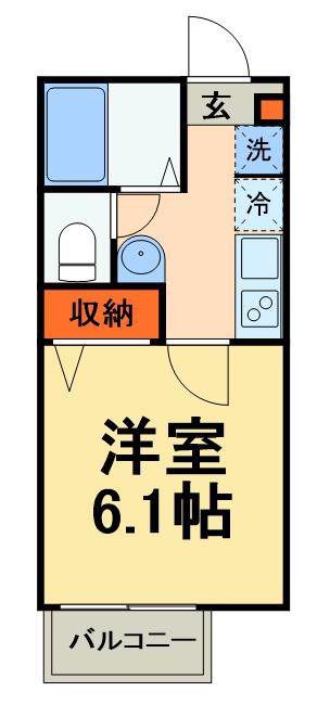 ル・サンクコート八千代台(1K/2階)の間取り写真