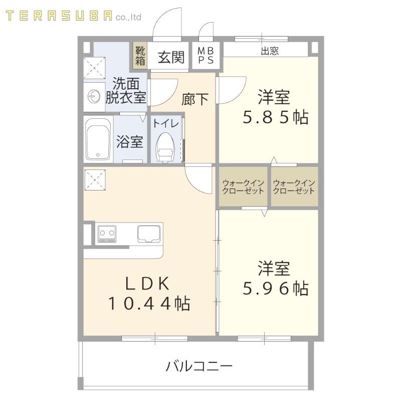 KOMACHI-SO 17(2LDK/4階)の間取り写真