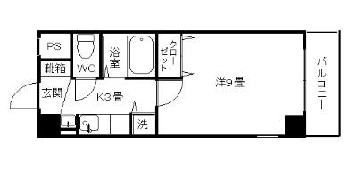 ピアチェーレA(1K/2階)の間取り写真