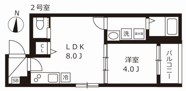 バズ北巽(1LDK/1階)の間取り写真