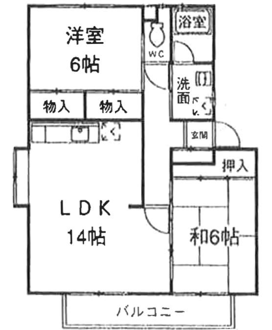 ガーデンハイムIII(2LDK/1階)の間取り写真