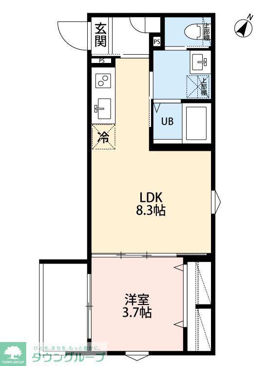 LUMINA イースト(1LDK/2階)の間取り写真