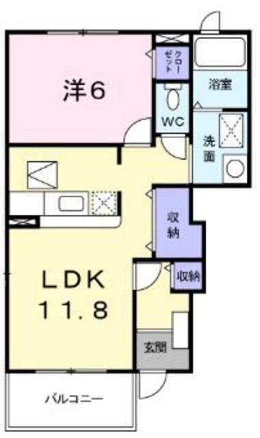 メゾン・ド・グリシーヌ(1LDK/1階)の間取り写真