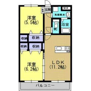 ユーミータウン(2LDK/5階)の間取り写真