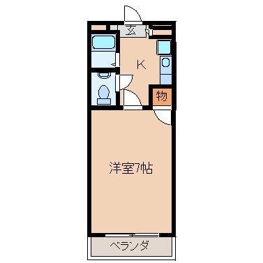 組坂ビルNO.5(1K/2階)の間取り写真