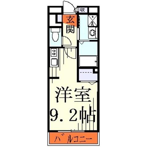 グランソレイユ(1K/3階)の間取り写真