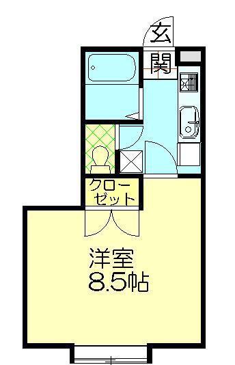 レジェンド南I(1K/1階)の間取り写真