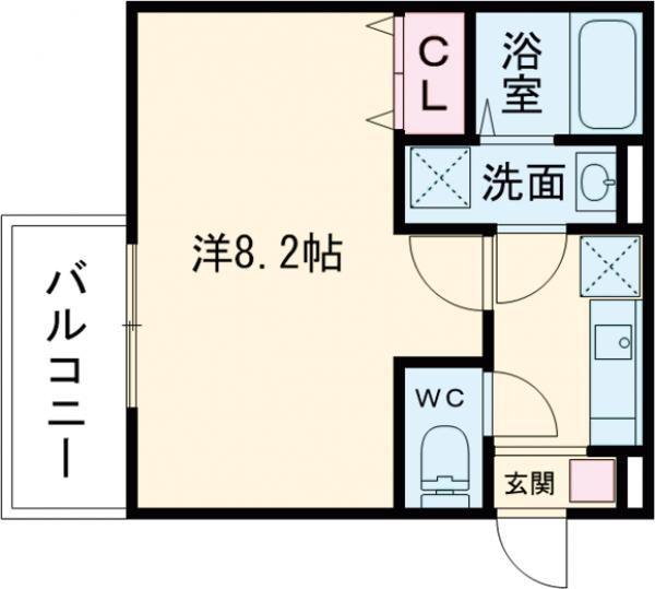 ジーメゾン青梅末広(1K/1階)の間取り写真