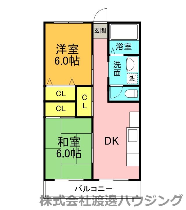 ハイツ幸和(2DK/1階)の間取り写真