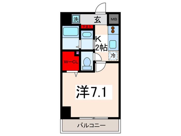 JS-CRADLE(1K/5階)の間取り写真