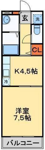 コンフォールサクラ(1K/1階)の間取り写真