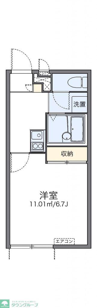 レオパレスローズ(1K/1階)の間取り写真