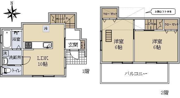 アーバンテラス(2LDK/2階)の間取り写真