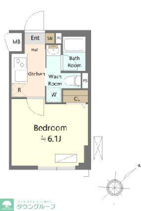 SHOKEN RESIDENCE横浜生麦III(1K/4階)の間取り写真