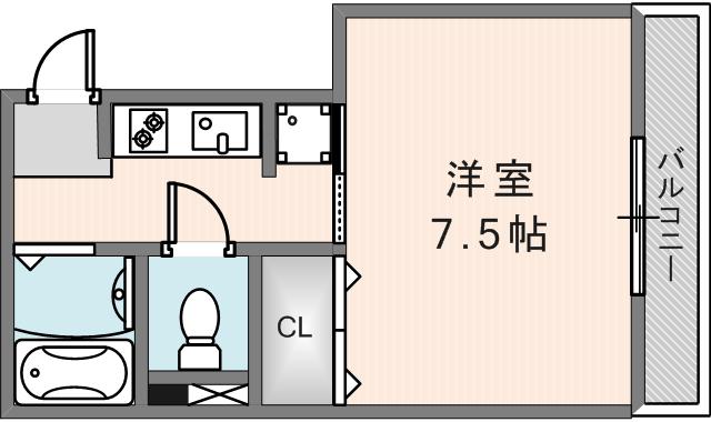 フレックス花園(1K/2階)の間取り写真