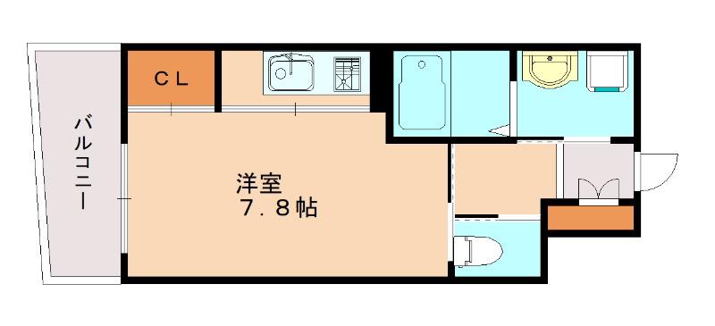 MGA城内(ワンルーム/6階)の間取り写真