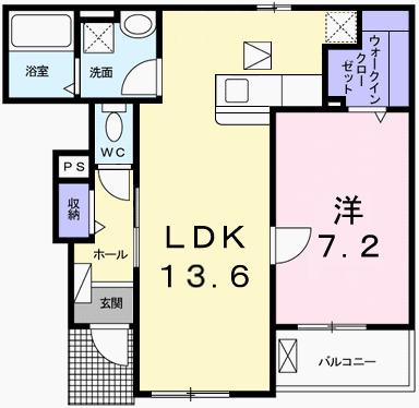 PRIMASTELLAII(1LDK/1階)の間取り写真
