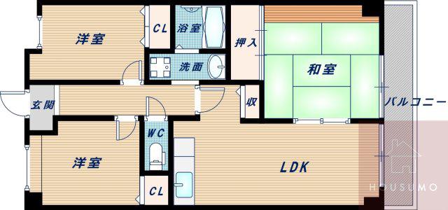 パシフィックマンション(3LDK/5階)の間取り写真