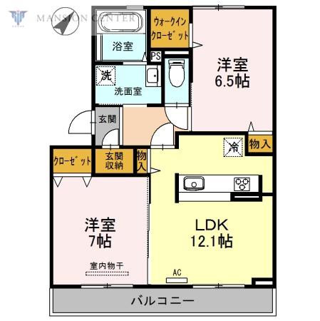 LUCE(2LDK/3階)の間取り写真