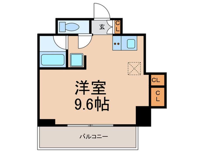 アレージュマン日本橋人形町(ワンルーム/8階)の間取り写真