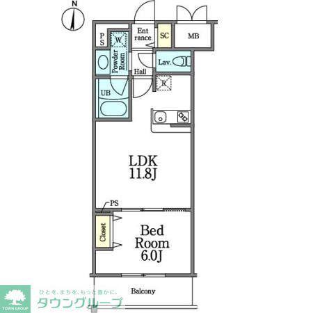 新栄アイサンメゾン(1LDK/2階)の間取り写真