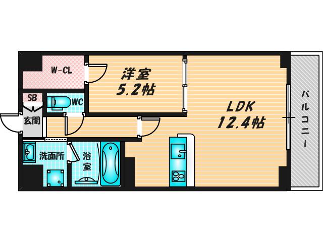 グランディール布施(1LDK/2階)の間取り写真