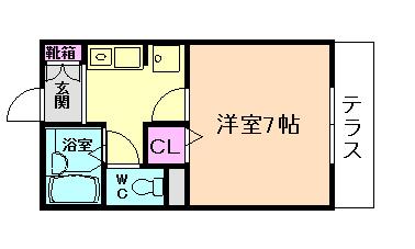 ユニティコート(1K/1階)の間取り写真
