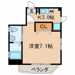 HAGINAKA壱番館(1K/2階)の間取り写真