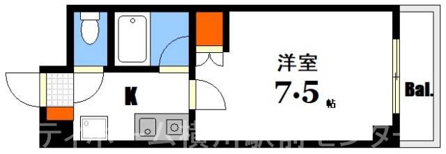 エトノ空港通(1K/5階)の間取り写真