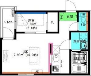 RADIANCE新川橋(1LDK/3階)の間取り写真