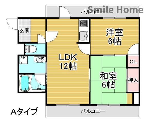トミー七番館(2LDK/3階)の間取り写真
