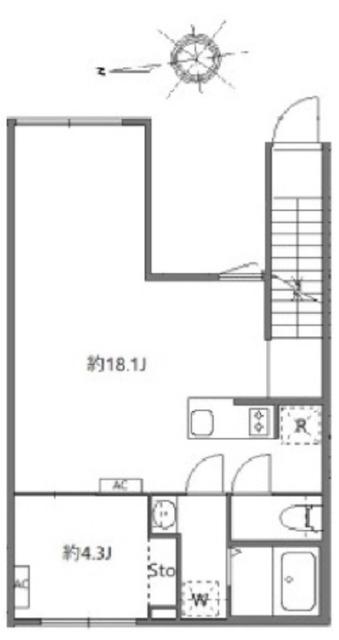 アピチェ戸越銀座(1LDK/2階)の間取り写真