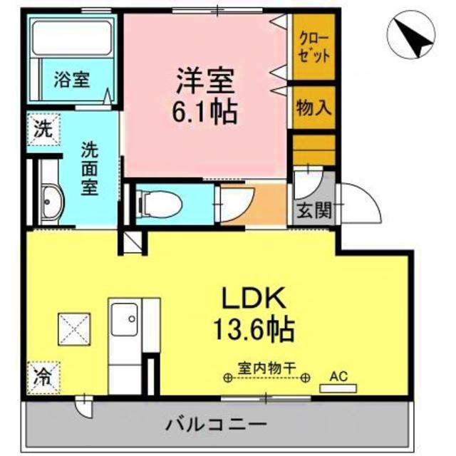 レグルス(1LDK/3階)の間取り写真