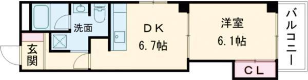 AMBELLIR(1DK/3階)の間取り写真