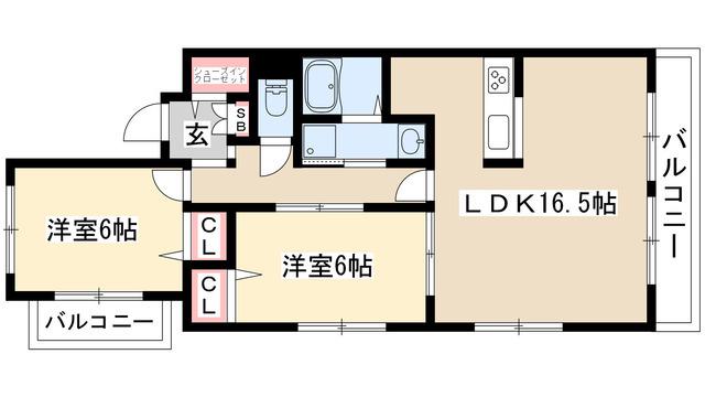 クリスタルスクエア(2LDK/3階)の間取り写真